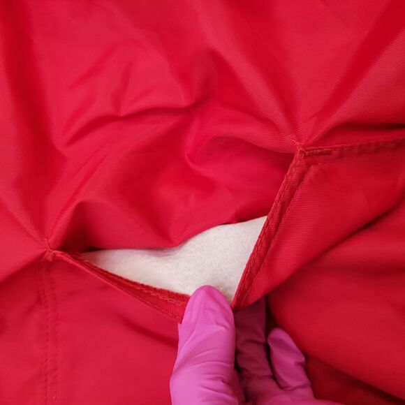 Vintage 80s Farmingdale Varsity Jacket L 22x23 Red Cropped - Picture 12 of 15